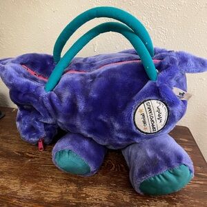 Vtg 1989 Zippopotamus Boynton Carousel by Guy Hippo Plush Purple Backpack